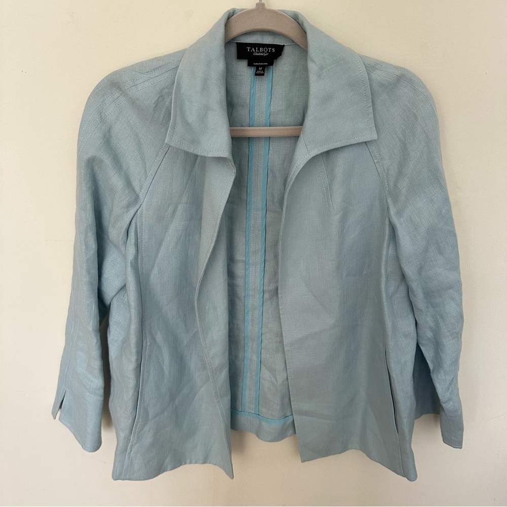100% Irish Linen Baby Blue Jacket